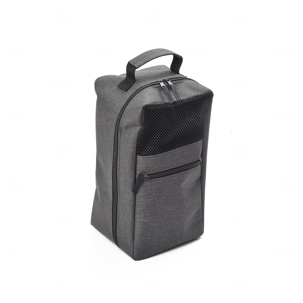 Porta Tênis Personalizado com Zíper, Bolso e Alça Preto