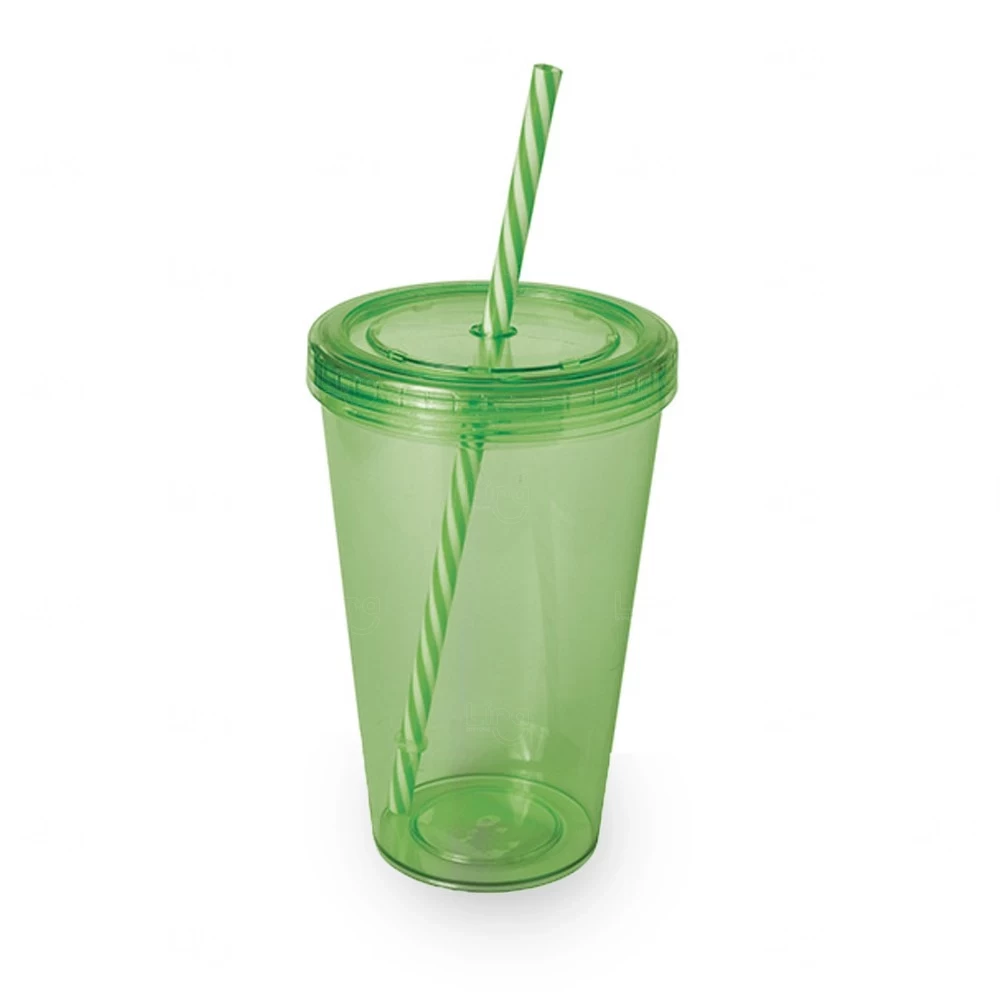 Copo Plástico 700ml com Tampa e Canudo Personalizado 