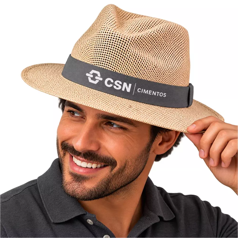 Chapéu de Juta Personalizado Cinza