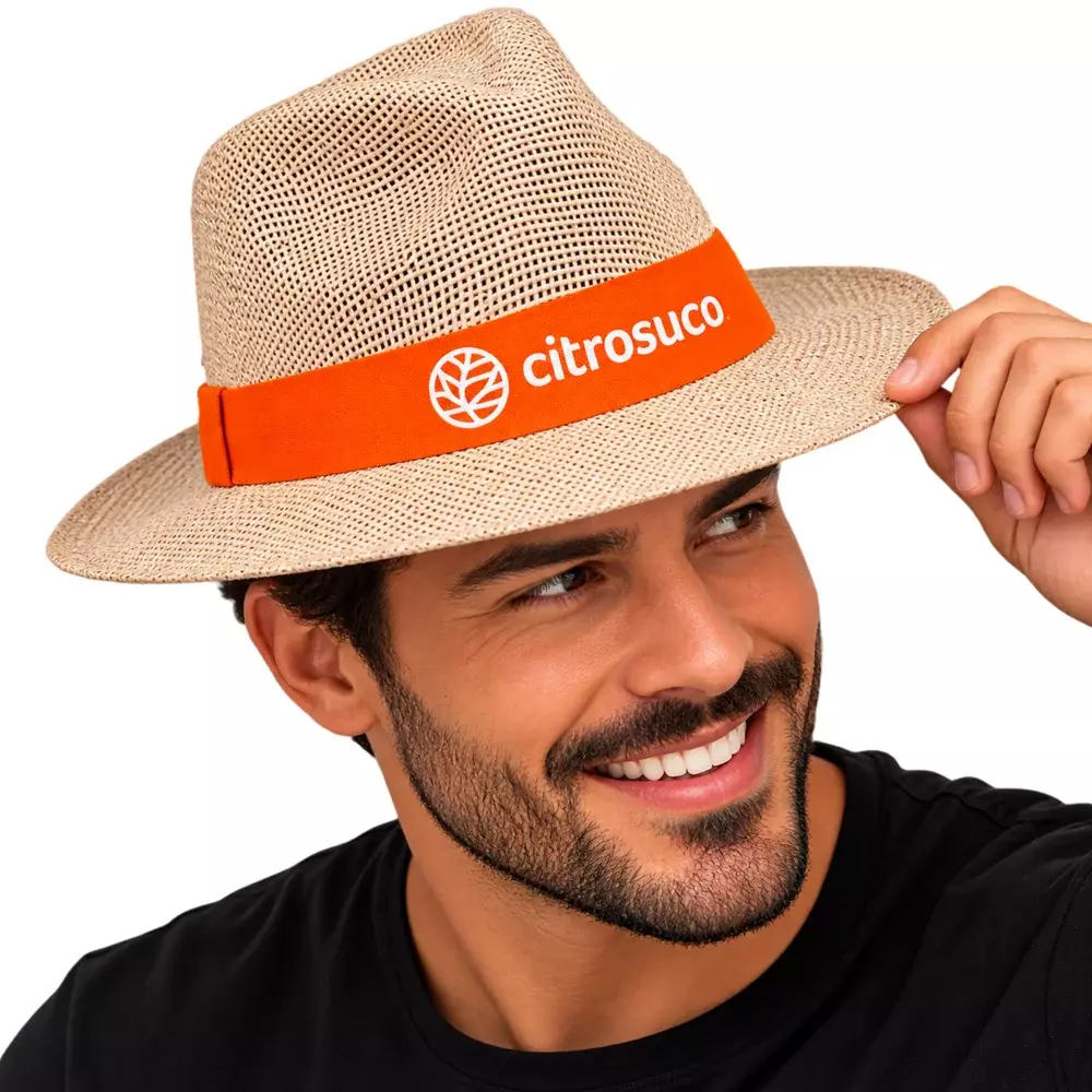 Chapéu de Juta Personalizado Laranja