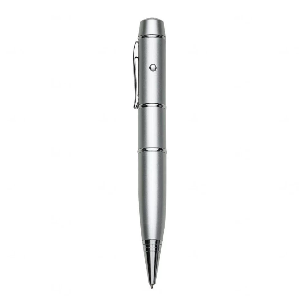 Caneta Laser Com Pen Drive Personalizado - 4GB Prata