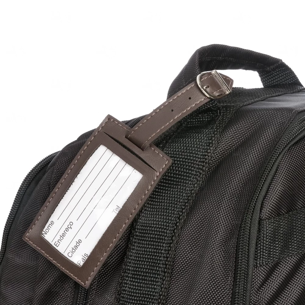 Tag de Bagagem em Couro Sintético Personalizado 