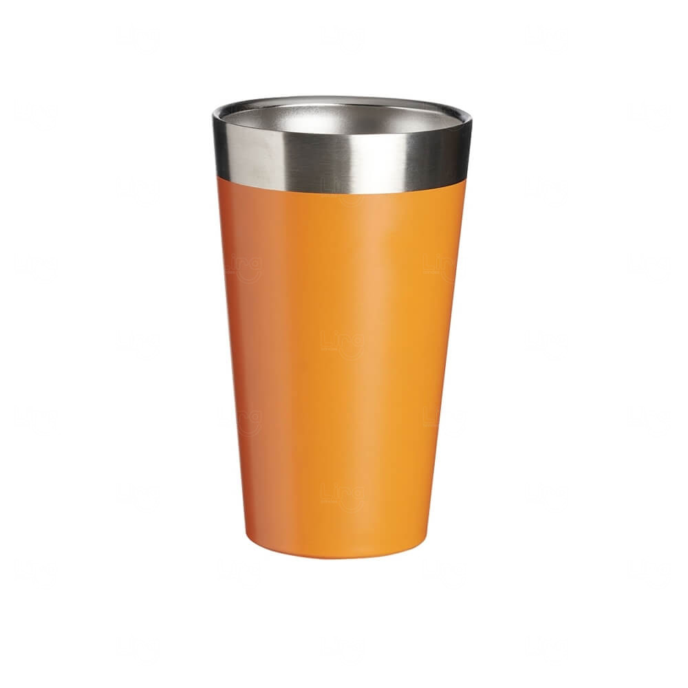 Copo Térmico Inox Personalizado - 473ml Laranja