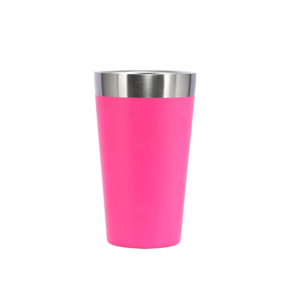 Copo Térmico Inox Personalizado - 473ml Rosa