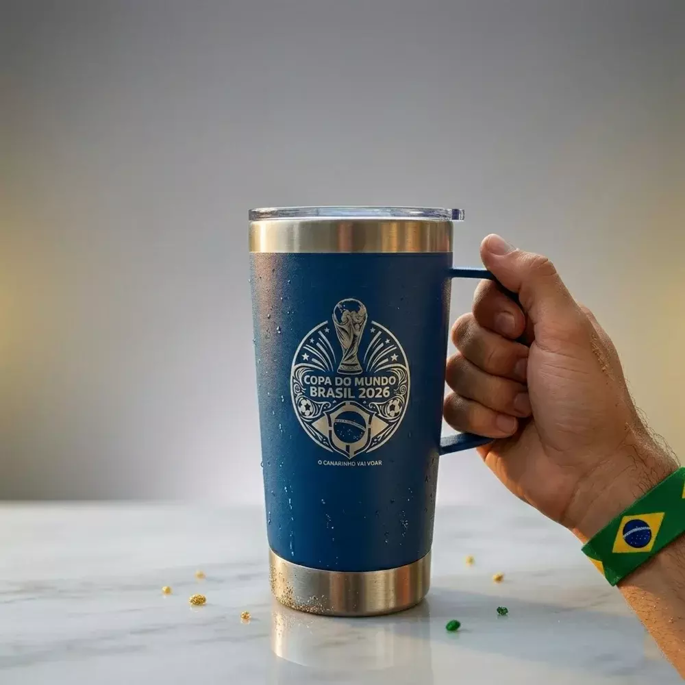 Caneca Térmica Inox com Abridor Personalizada - 500ml 