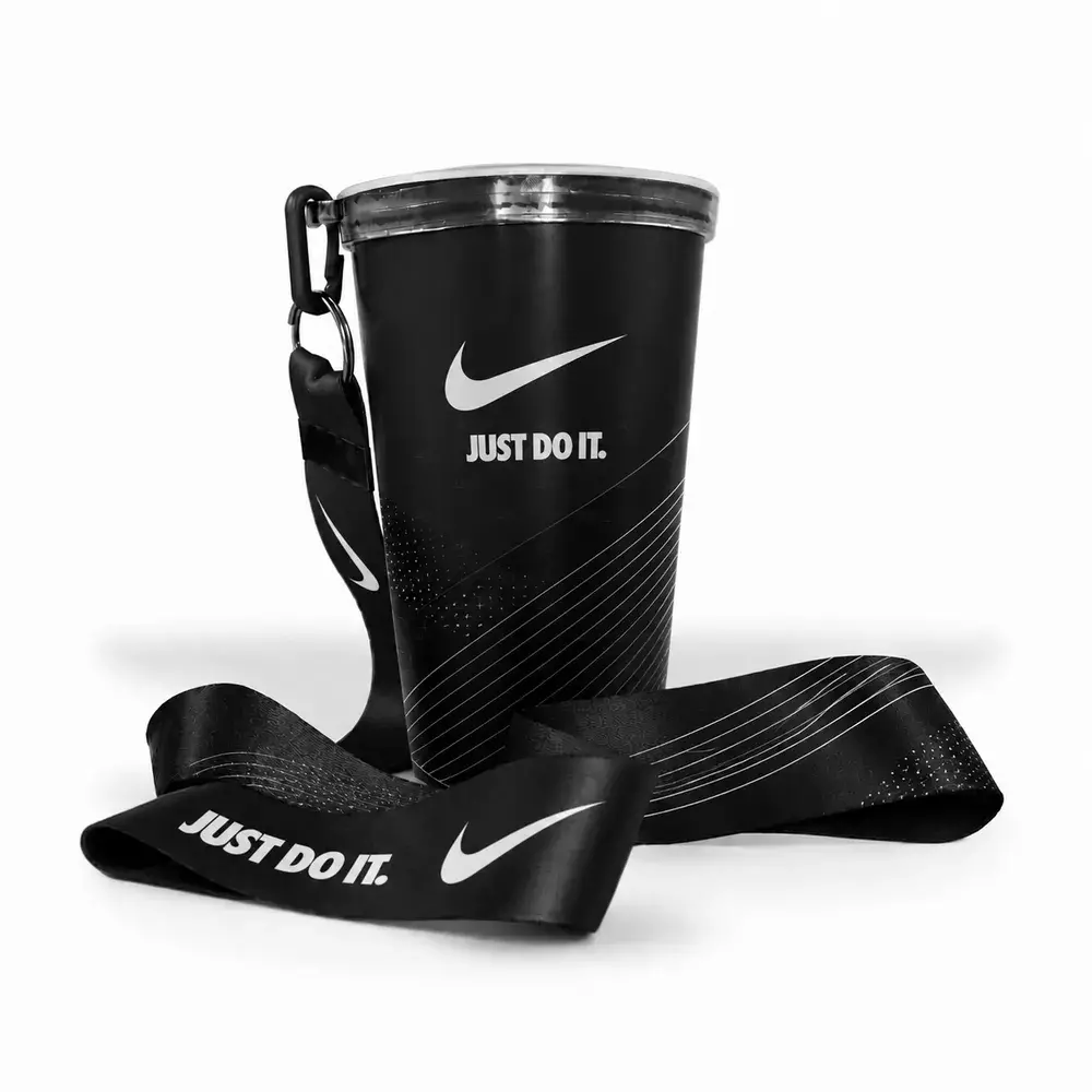 Copo com Cordão Personalizado 360 graus - 550ml Preto