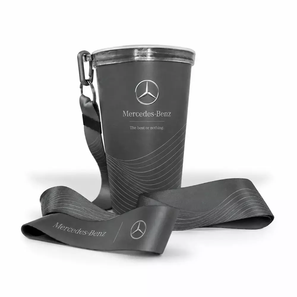 Copo com Cordão Personalizado 360 graus - 550ml Cinza