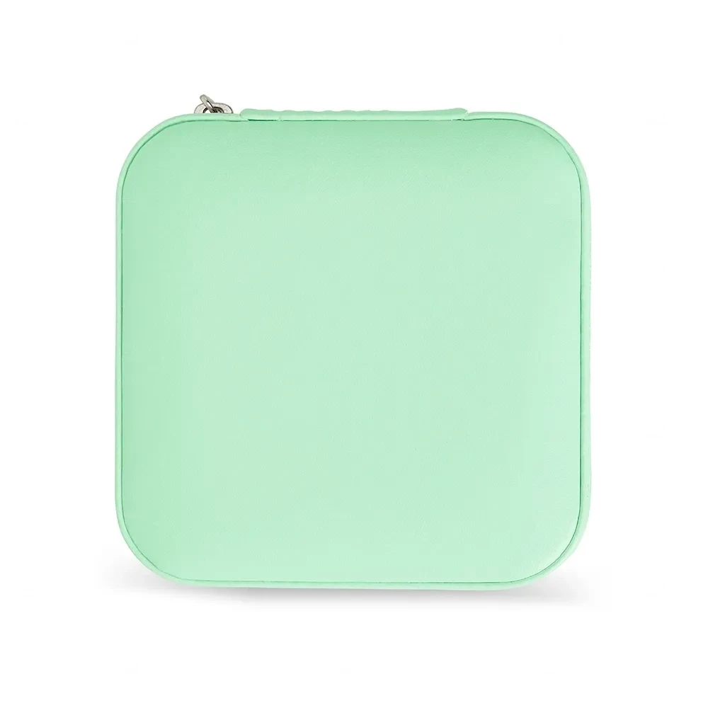 Porta-Joias em Couro Sintético Personalizado - 5x10x10cm Verde Água