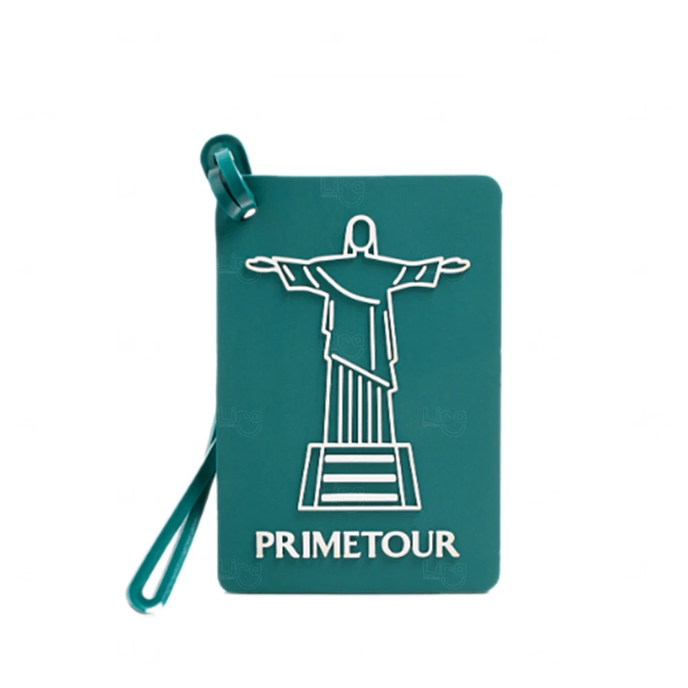 Tag de Mala Emborrachada Alto Relevo Personalizada - 9x6 cm 