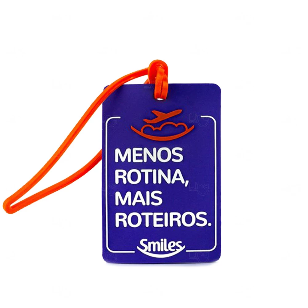 Tag de Mala Emborrachada Alto Relevo Personalizada - 9x6 cm 