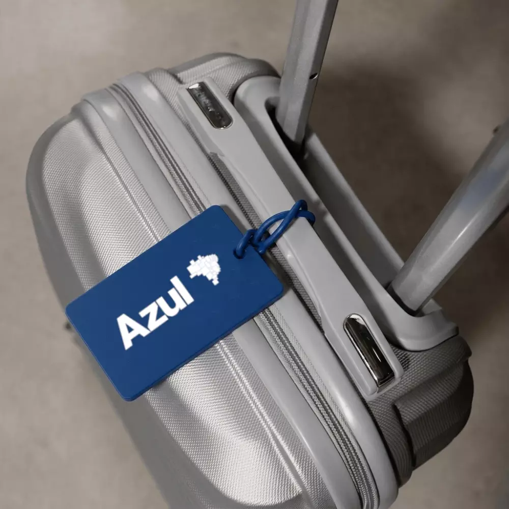 Tag de Mala Emborrachada Alto Relevo Personalizada - 9x6 cm 