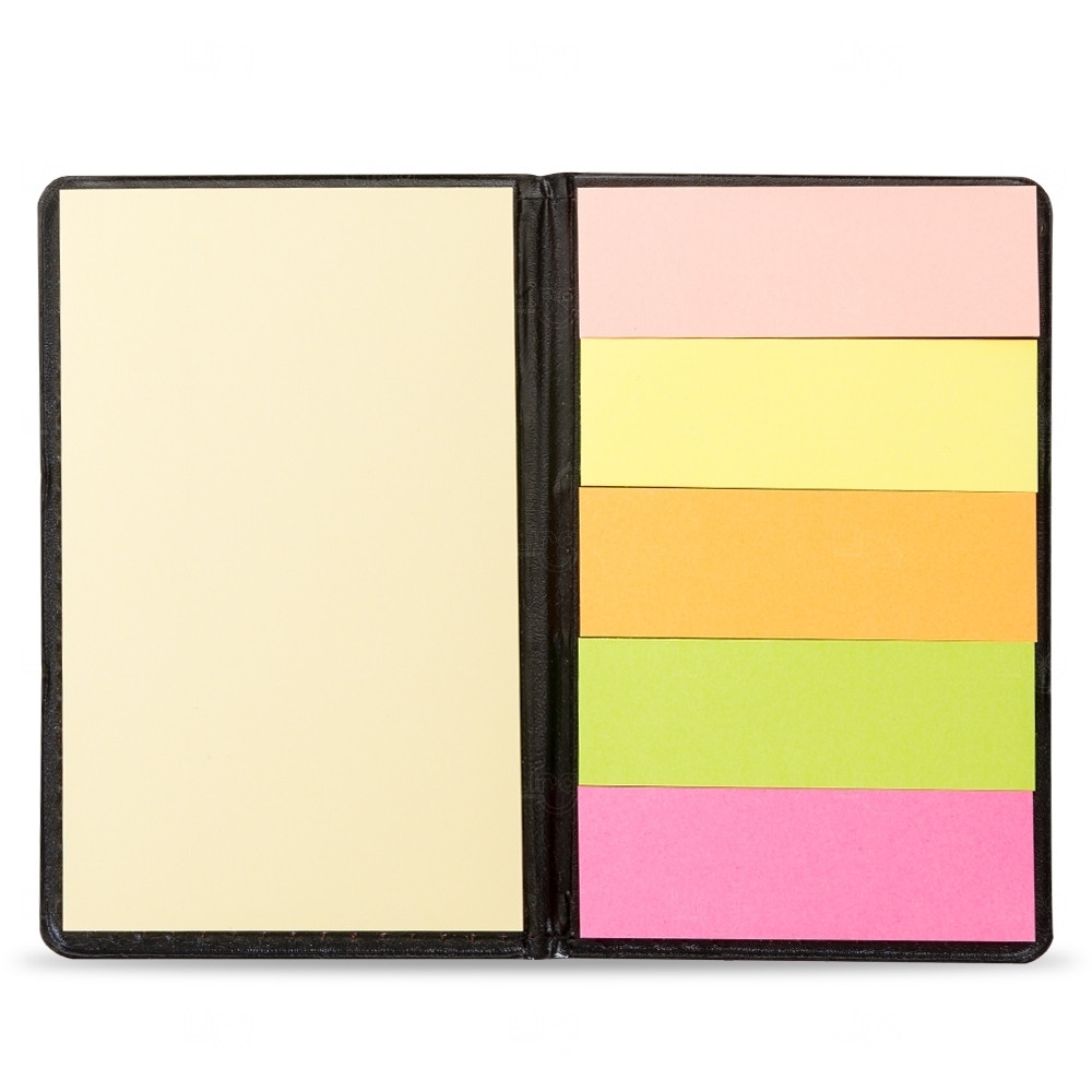 Bloco de Anotações com Post-its em Couro Sintético Personalizado 