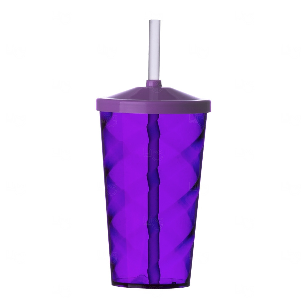 Copo Personalizado com Canudo  - 500ml 