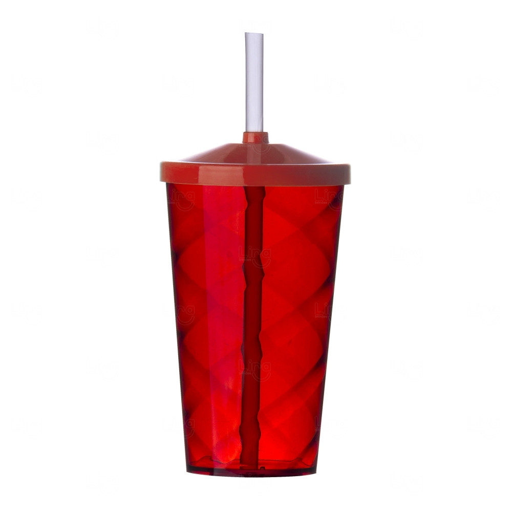 Copo Personalizado com Canudo  - 500ml 