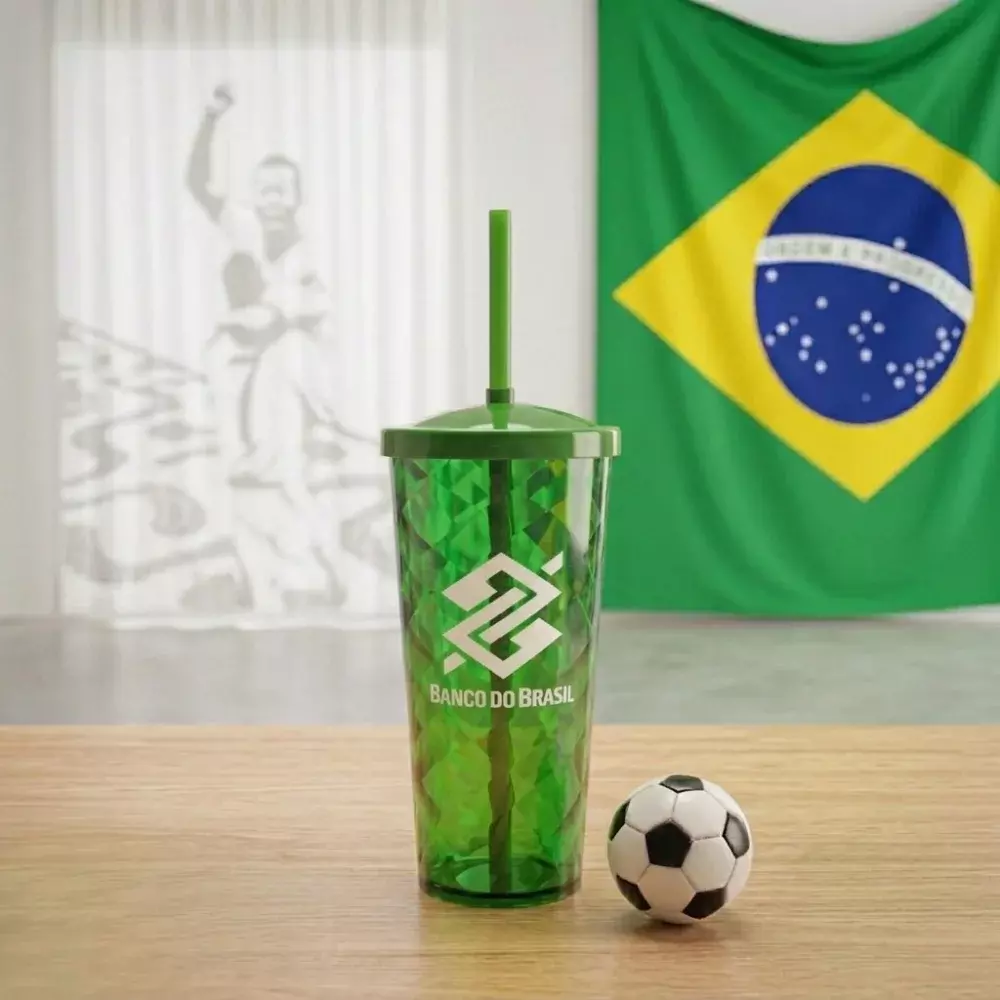 Copo Espiral 550 ml com Canudo Personalizado 
