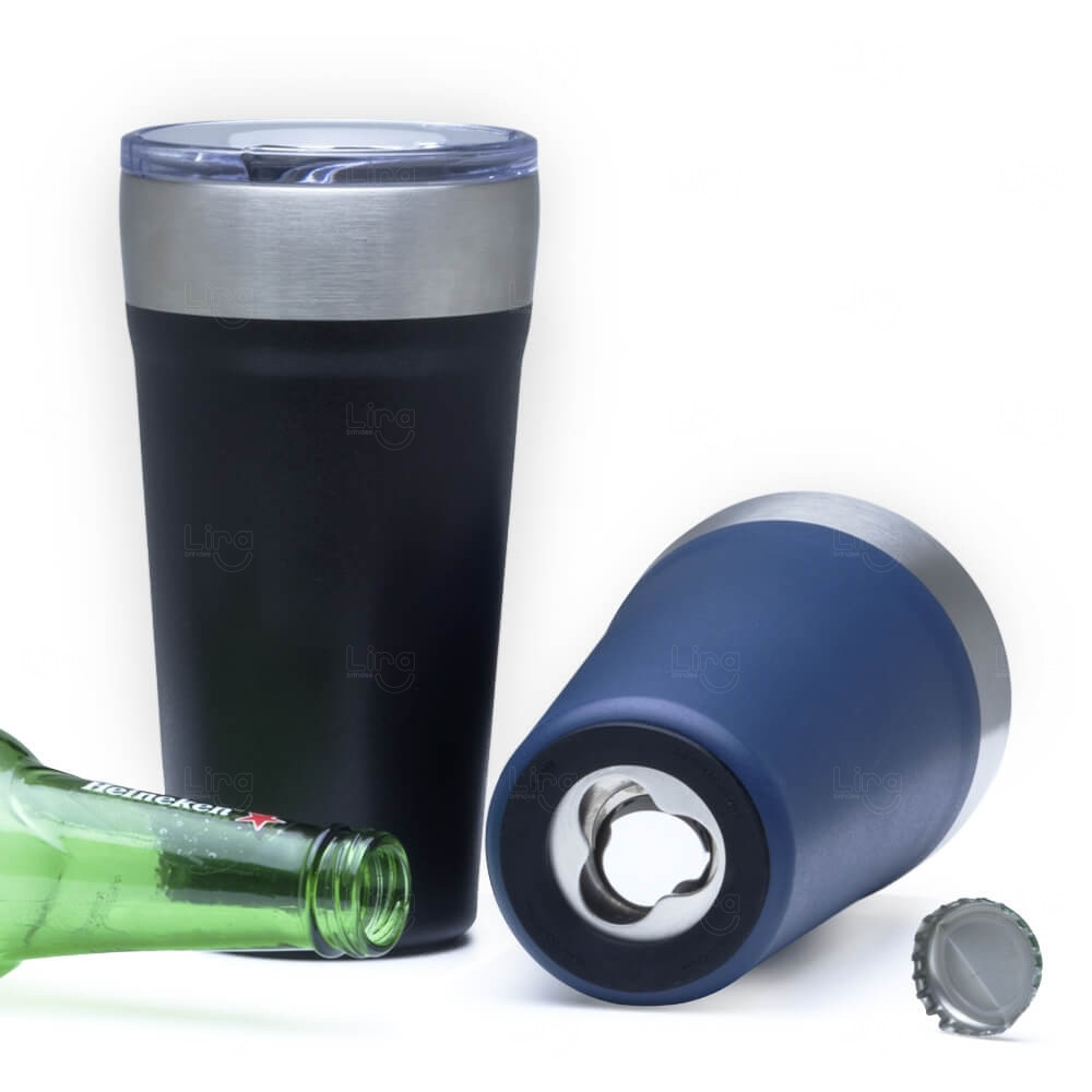 Copo Térmico 500ml com Canudo e Abridor Personalizado 