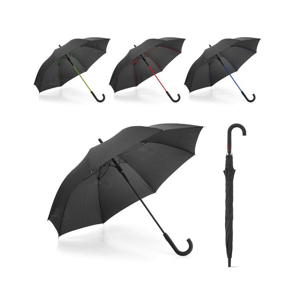 Guarda-Chuva Preto com Varetas Coloridas Personalizado 