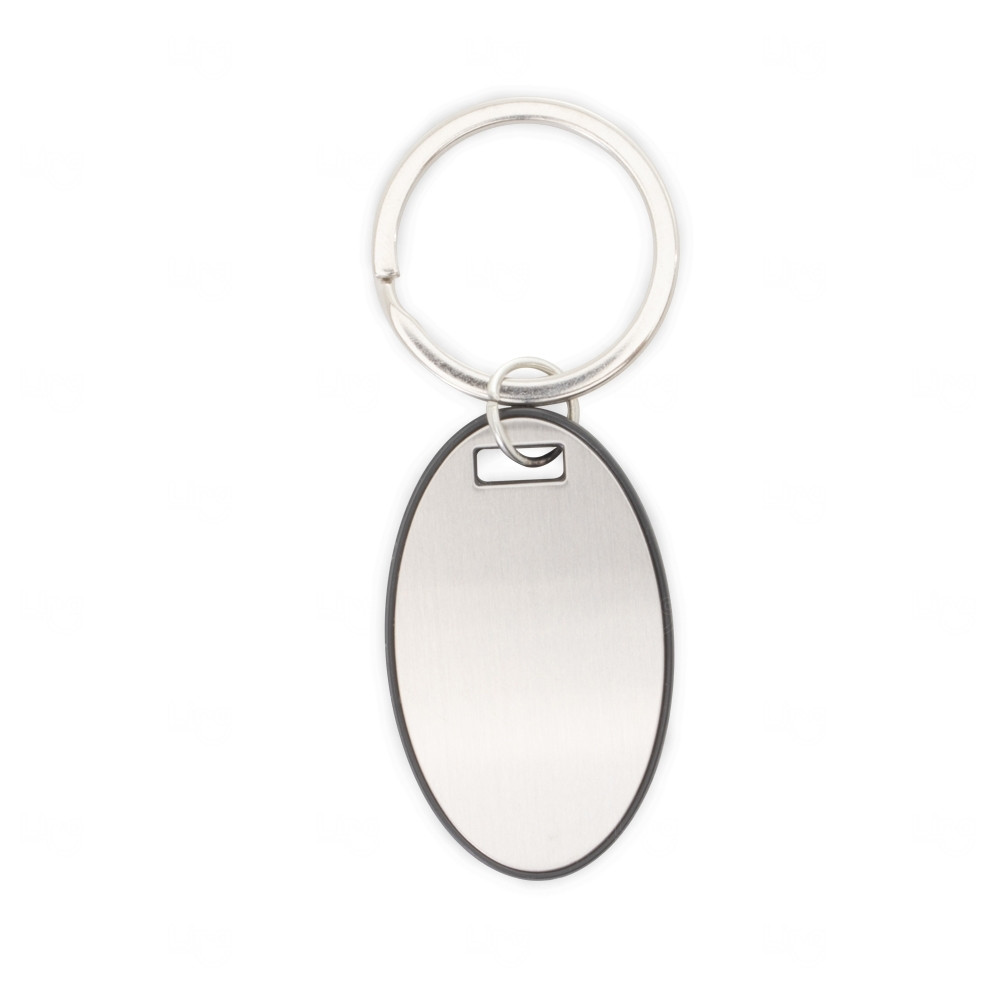Chaveiro Oval em Metal com Borda Colorida 