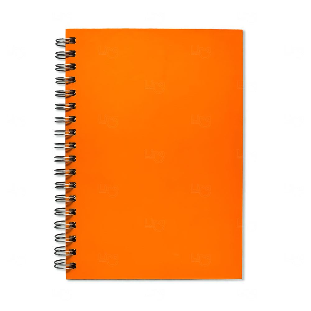 Caderno  Confeccionado do zero  100% Personalizado - 21 x 15 cm Laranja