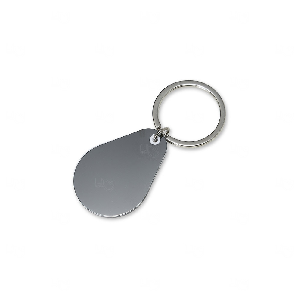 Chaveiro Gota Metal com Detalhe Colorido Personalizado 