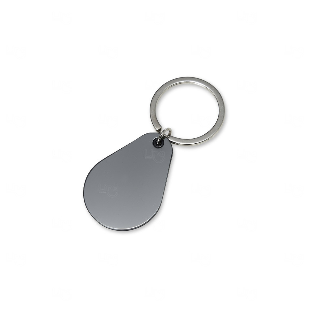 Chaveiro Gota Metal com Detalhe Colorido Personalizado 