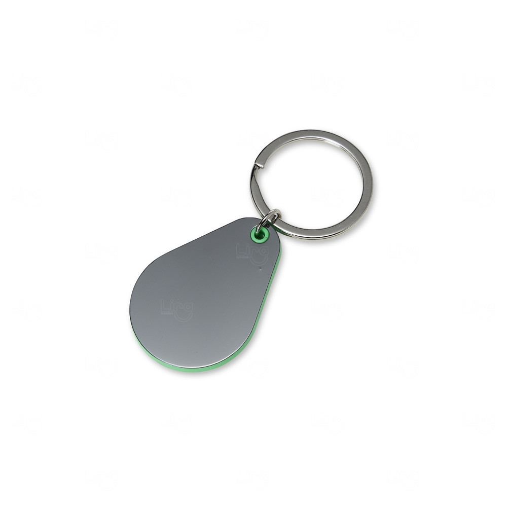 Chaveiro Gota Metal com Detalhe Colorido Personalizado 