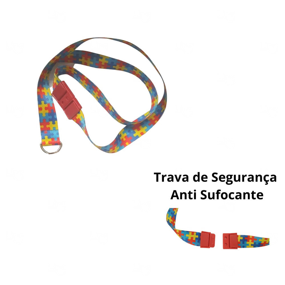 Cordão Personalizado para Crachá com Trava de Segurança 