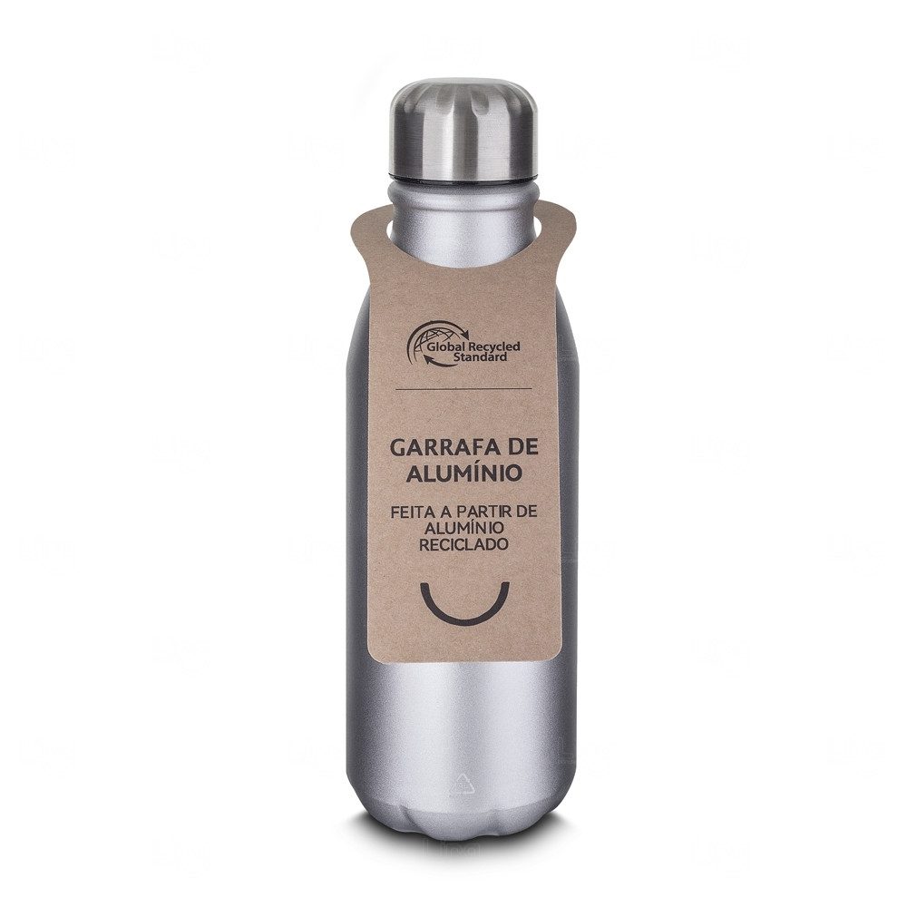 Garrafa Personalizada de Alumínio - 600ml Prata