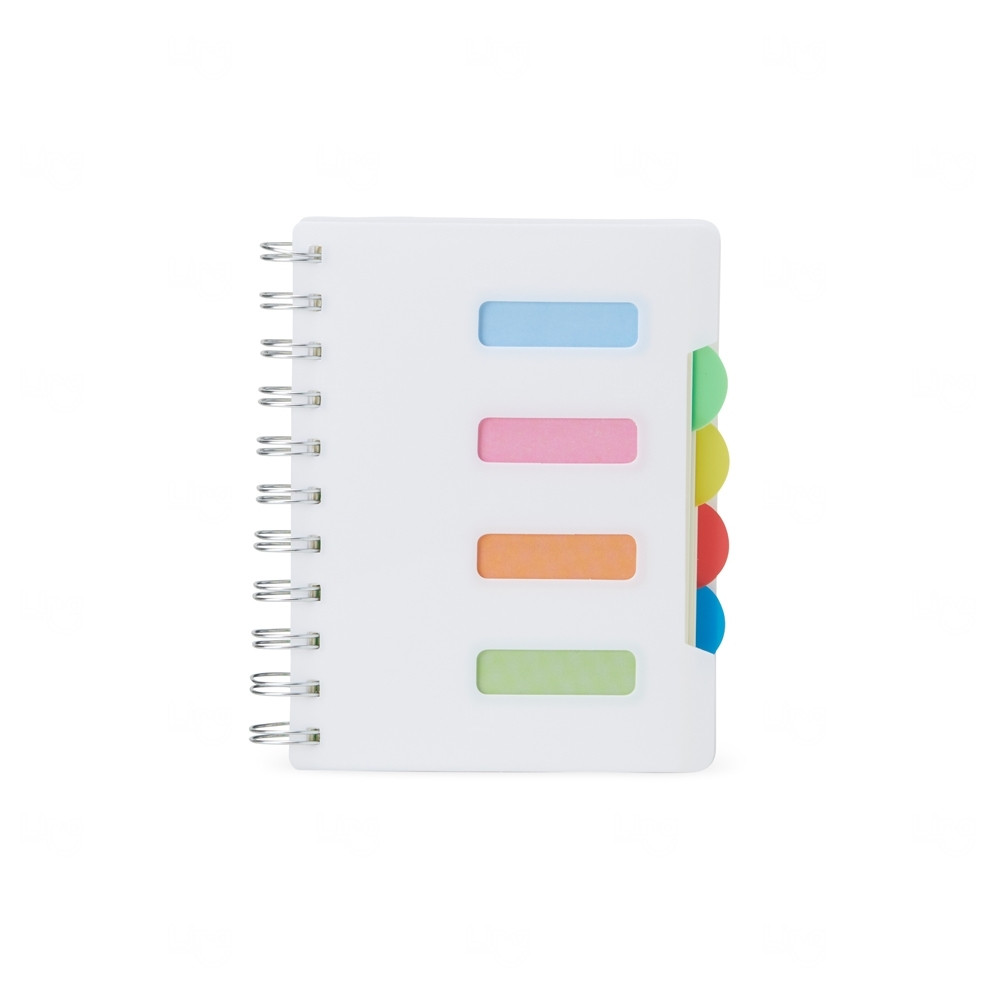 Caderno Personalizado Pequeno com Divisórias - 14,5 x 12,3 cm Branco
