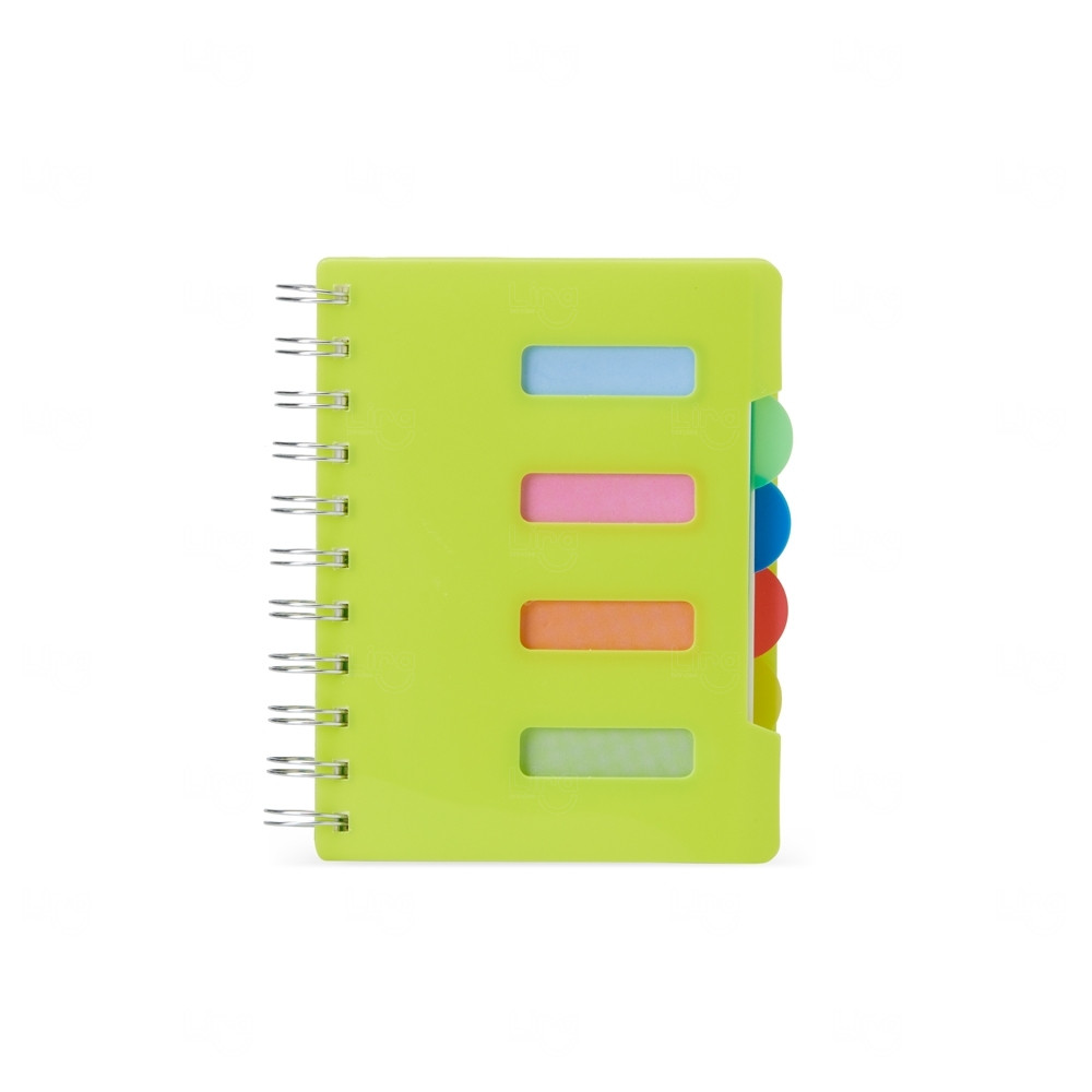 Caderno Personalizado Pequeno com Divisórias - 14,5 x 12,3 cm Verde