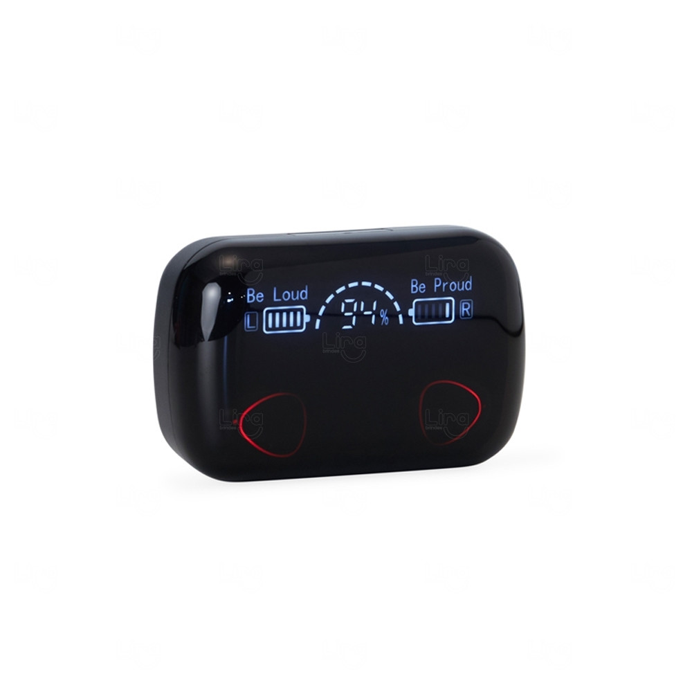 Fone de Ouvido Personalizado Bluetooth com Case Carregador 