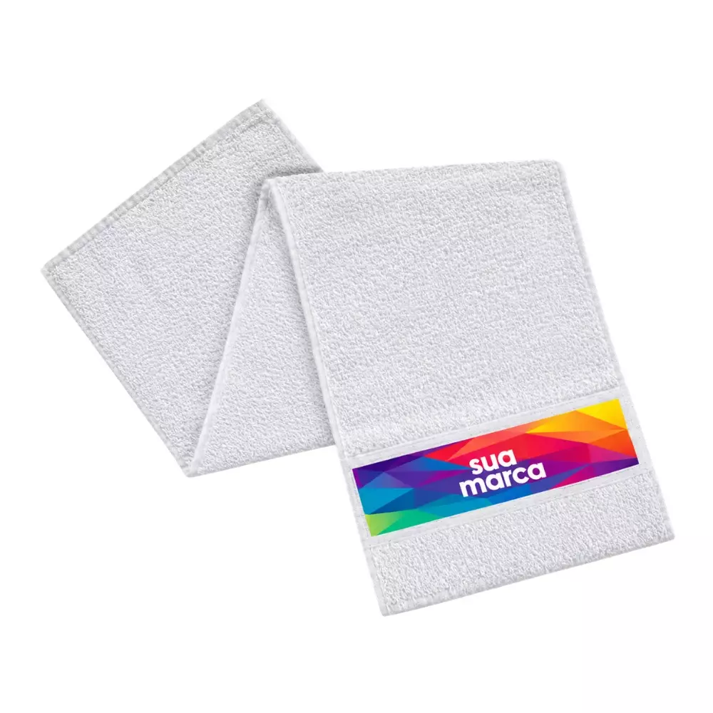 Toalha Fitness 100% Algodão Personalizada Branco
