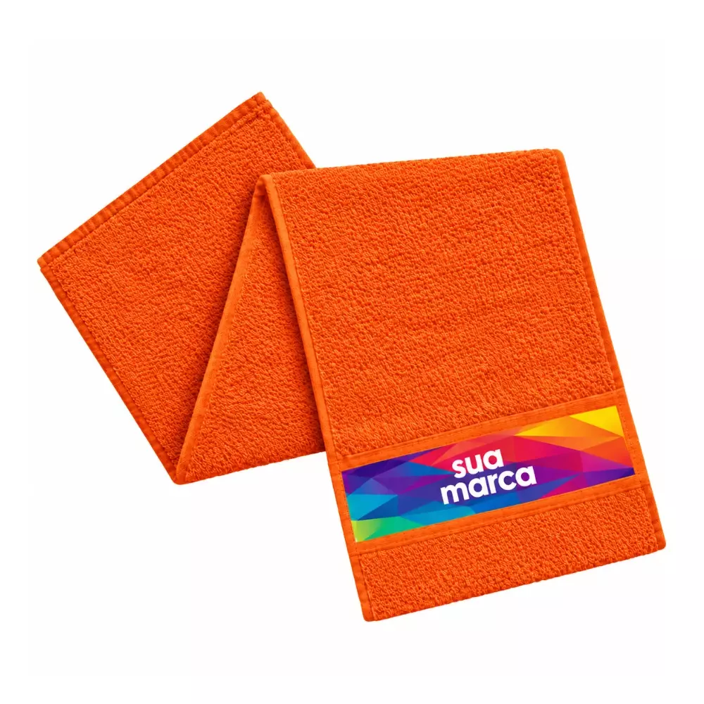 Toalha Fitness 100% Algodão Personalizada Laranja