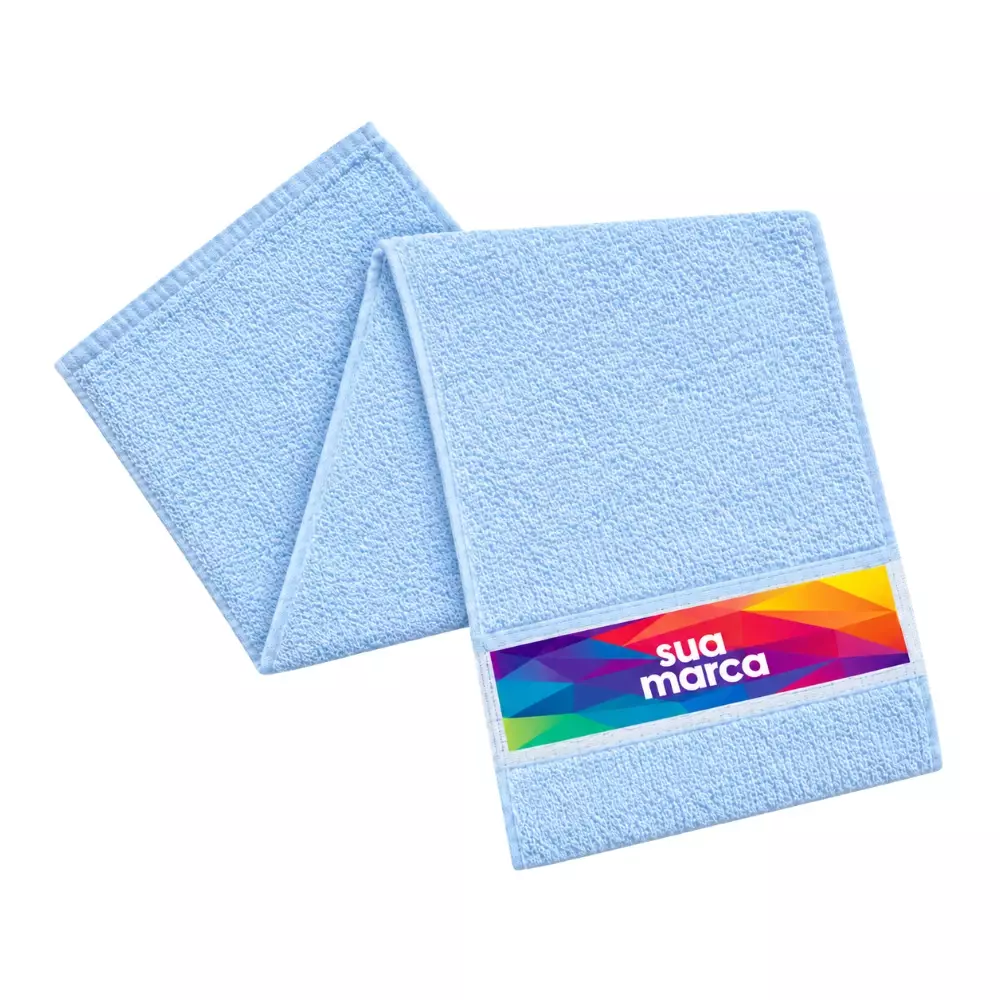 Toalha Fitness 100% Algodão Personalizada Azul Claro