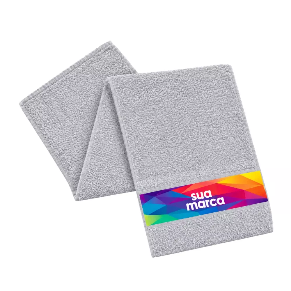 Toalha Fitness 100% Algodão Personalizada Cinza