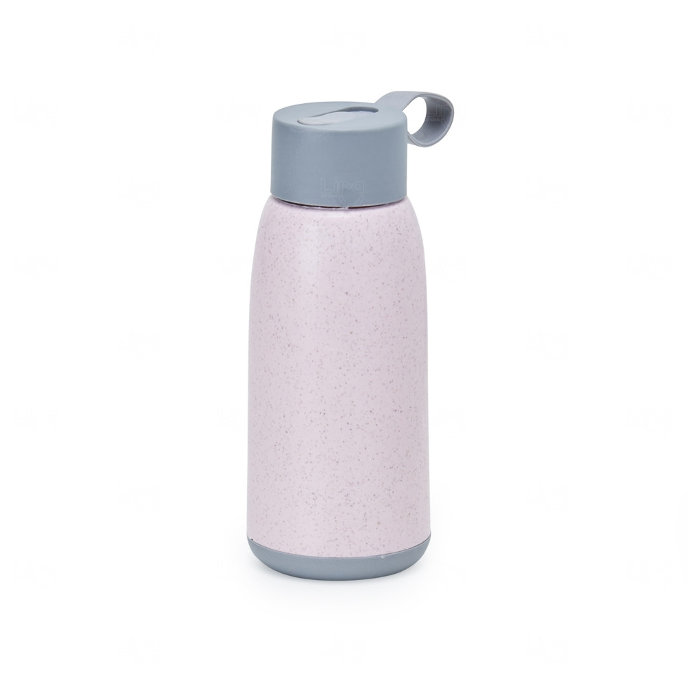 Garrafa de Vidro Personalizado - 350ml Rosa e Cinza