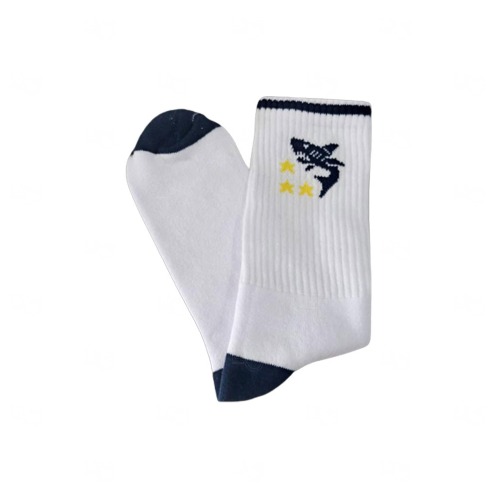 Meias Personalizadas Branco e Azul Escuro