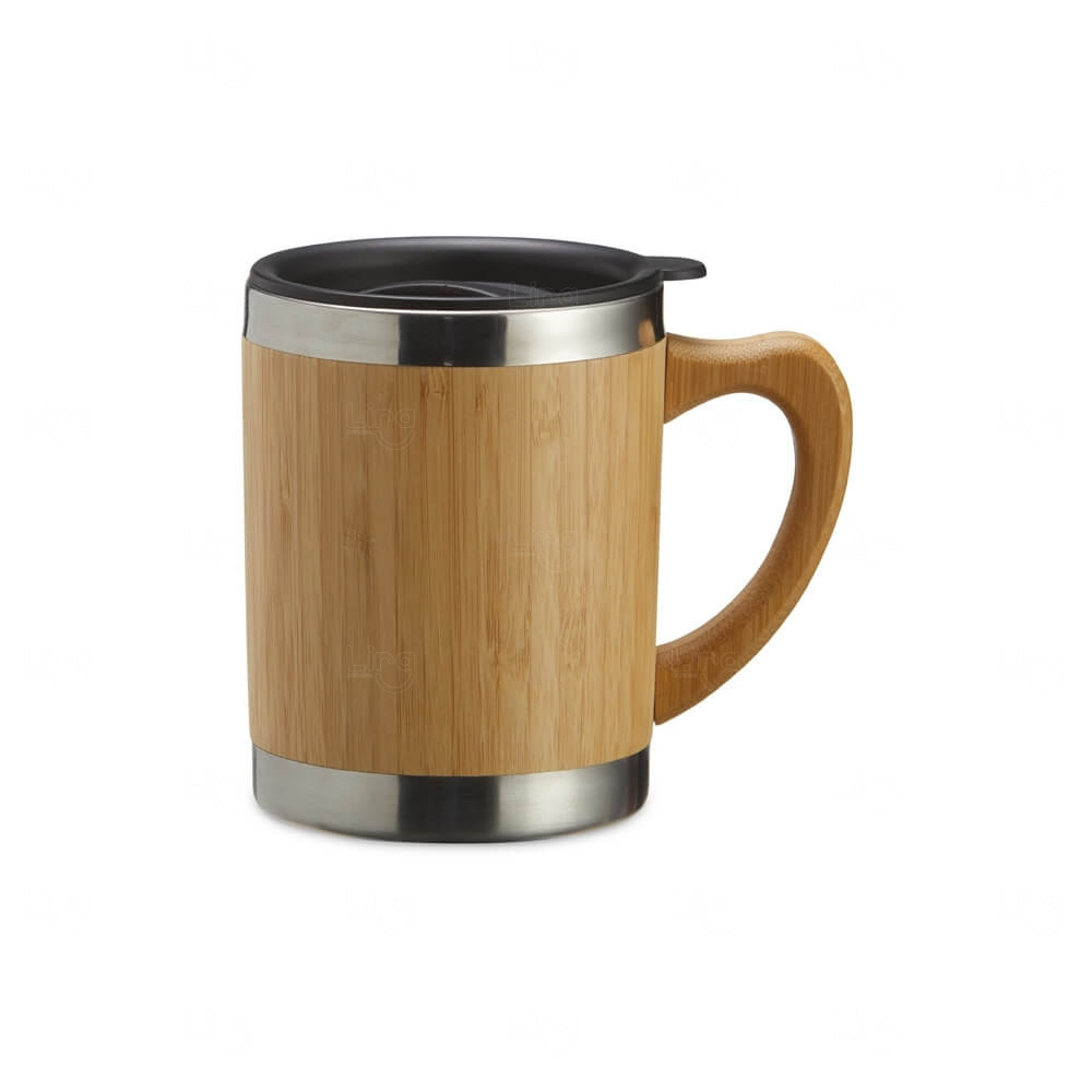 Caneca Ecológica de Bambu 300ml Personalizada Bambu