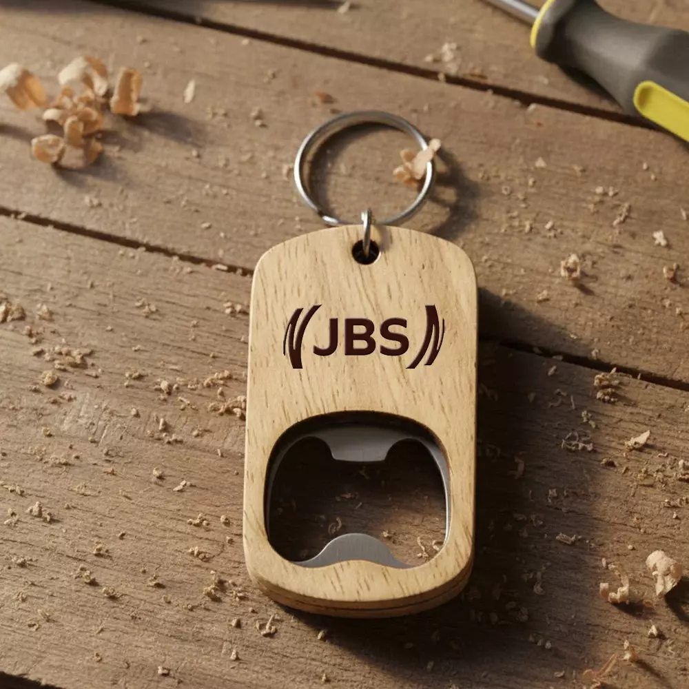 Chaveiro Abridor de Garrafas em Madeira Personalizado 