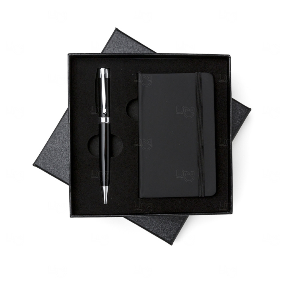 Kit Executivo Personalizado - Caneta Metálica e Caderneta 