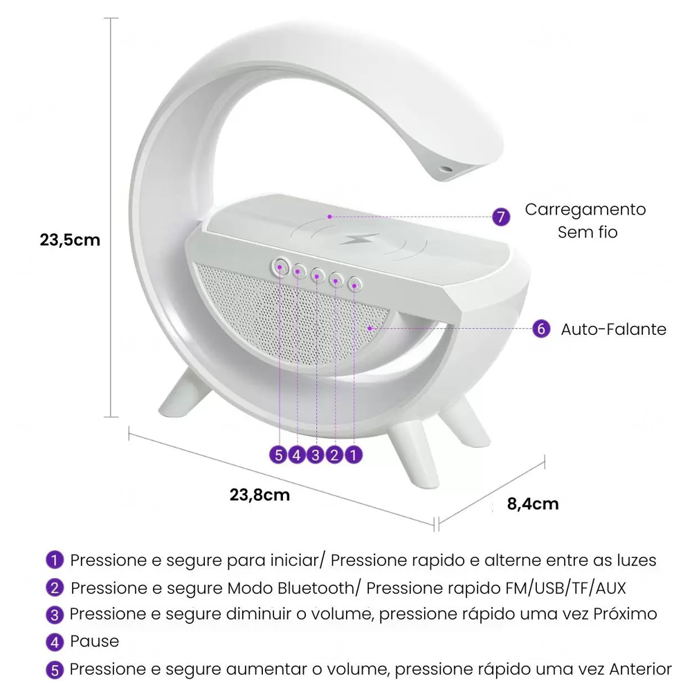 Alto Falando com Carregador de Indução Personalizado 