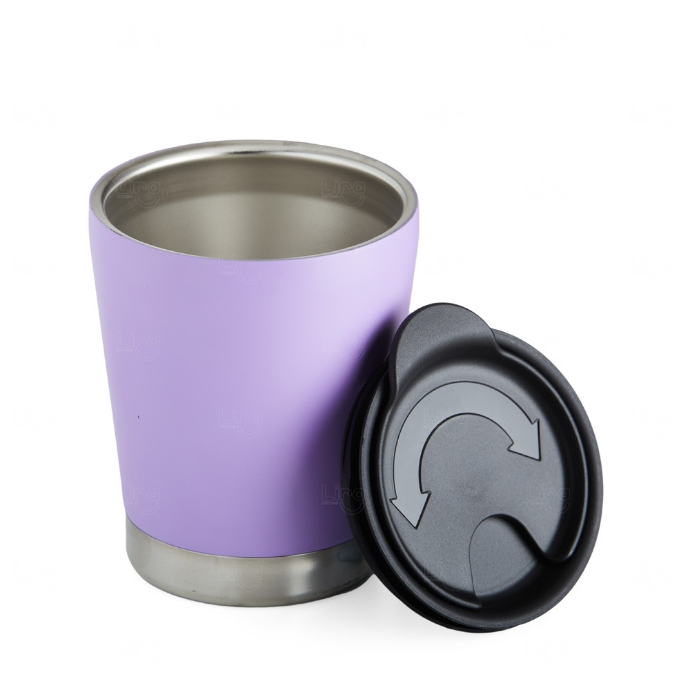 Copo Térmico Inox 300ml com Tampa Personalizado 