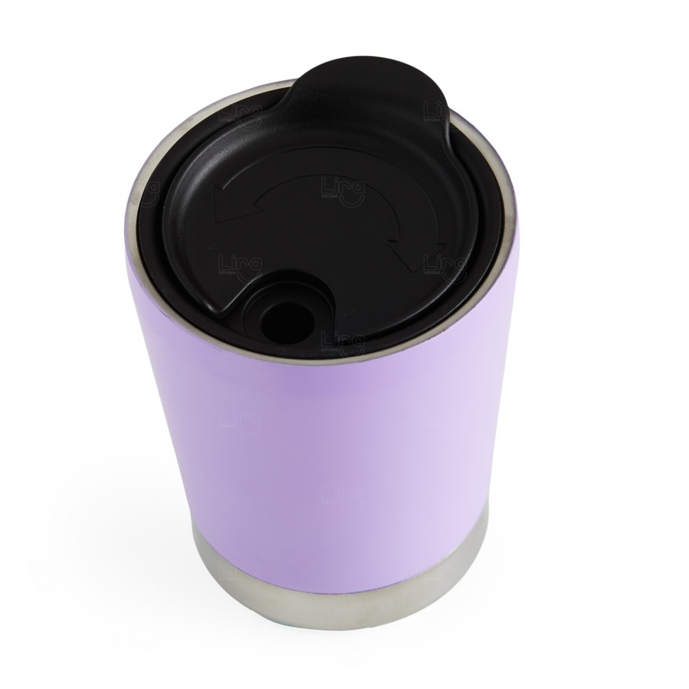 Copo Térmico Inox 300ml com Tampa Personalizado 