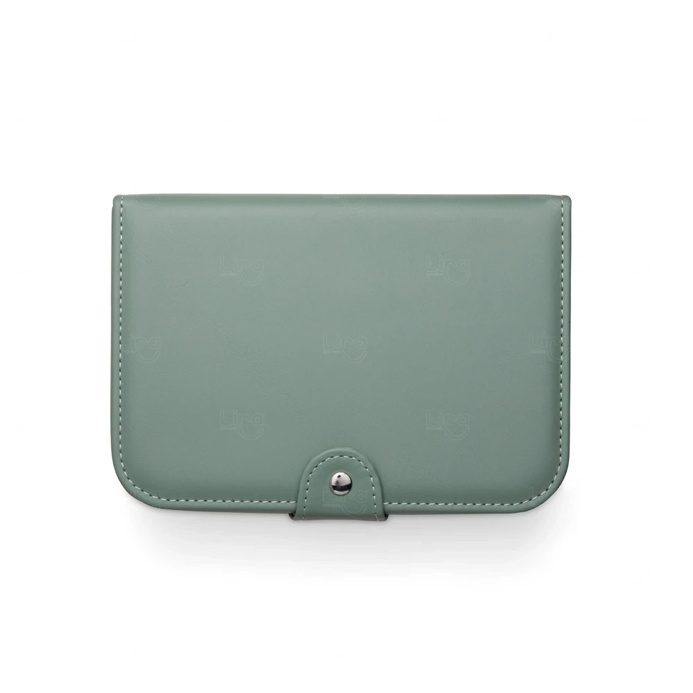 Porta-Joias Couro Sintético com Espelho Personalizado - 6x14x20cm Verde