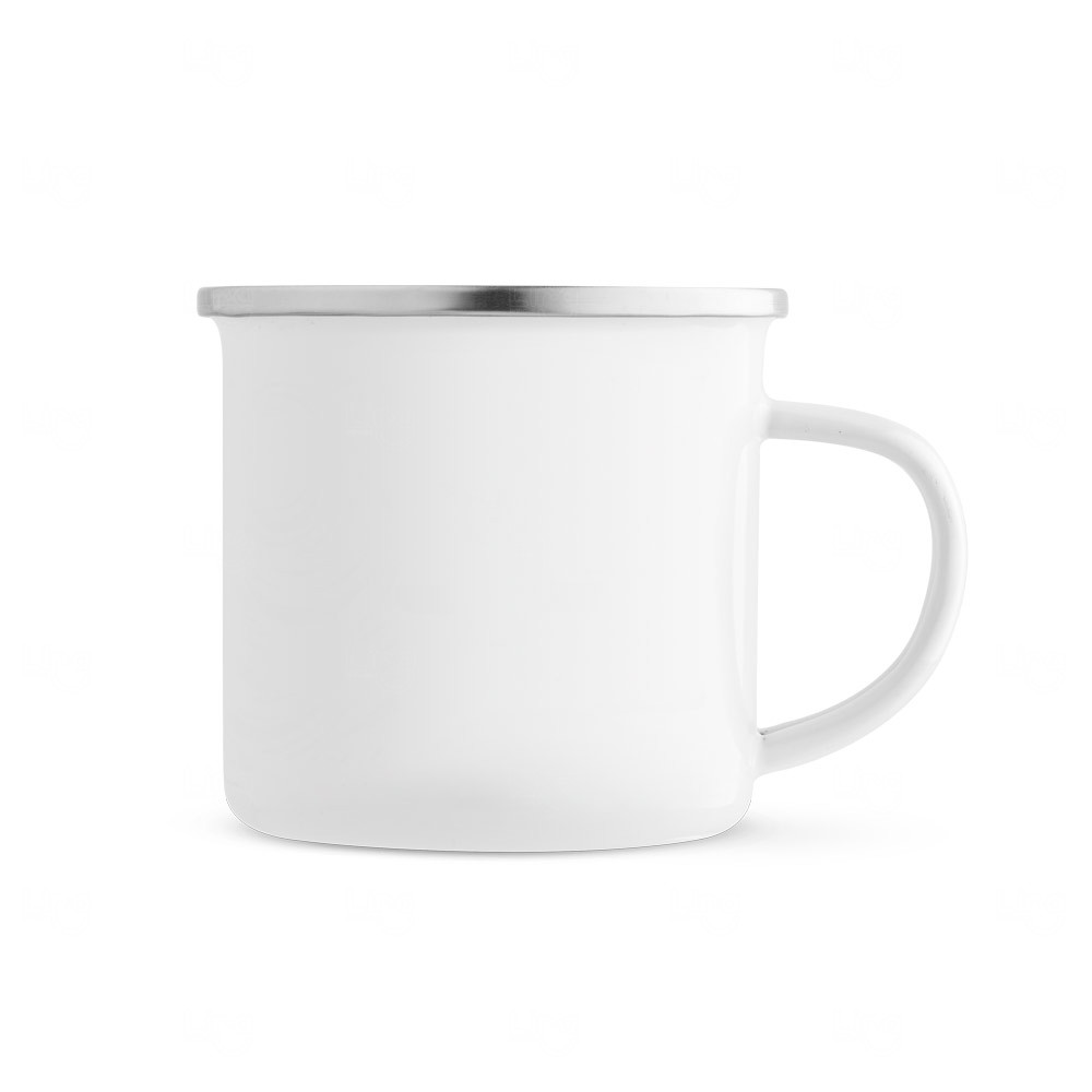 Caneca Personalizada Esmaltada - 350ml Branco