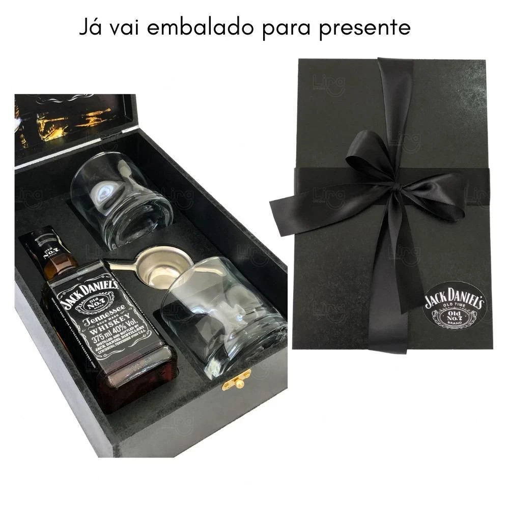 Kit Whisky Jack Daniel’s Old N7 com Copos e Dosador Personalizado 
