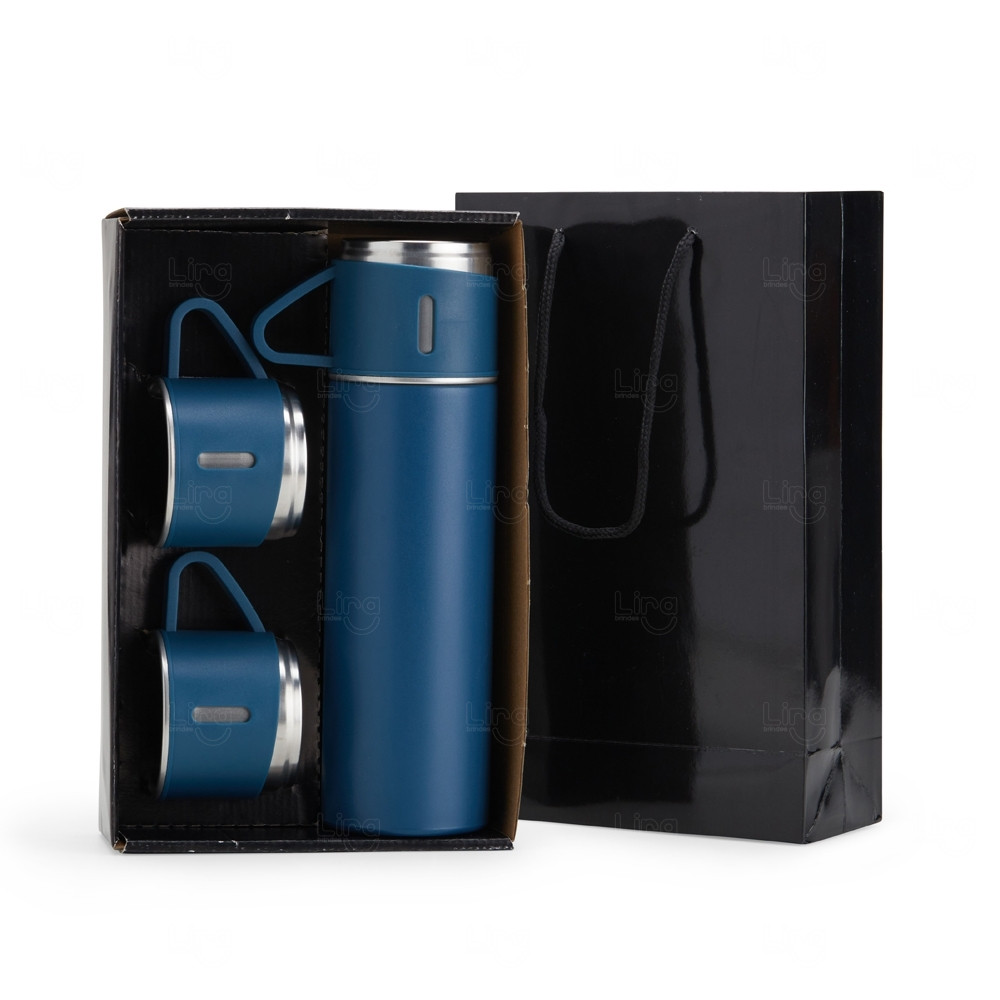 Kit Garrafa Térmica Personalizado com Xícaras - 450ml 