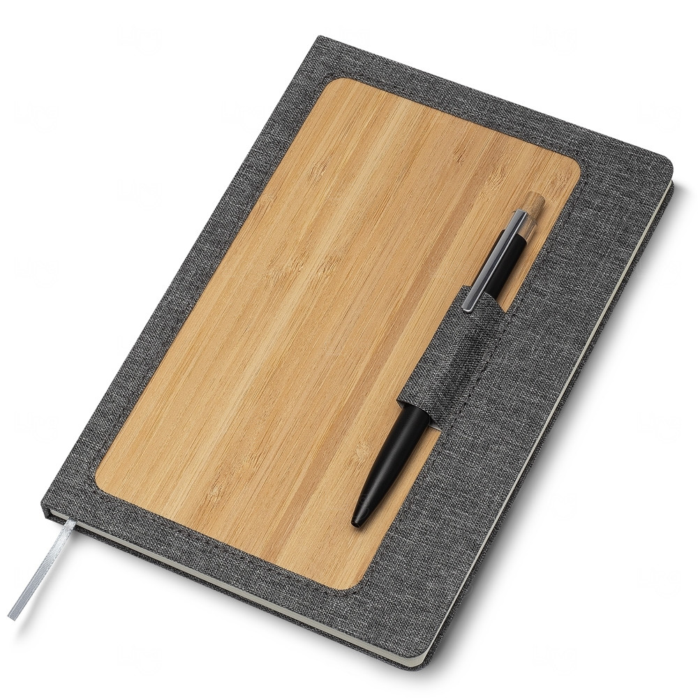 Caderno em Bambu Personalizado - 21,1 x 14,6 cm 