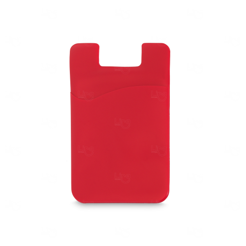 Porta Cartão em PVC para Celular Personalizado Vermelho