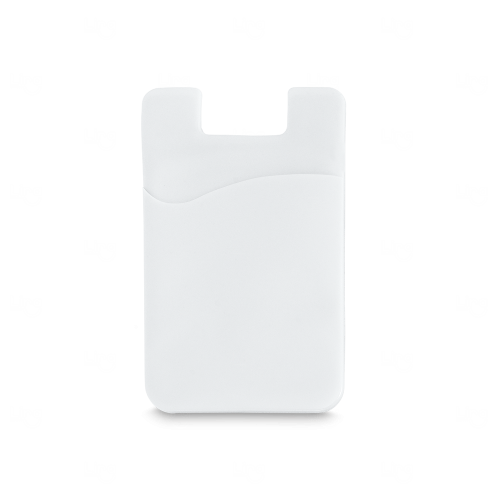 Porta Cartão em PVC para Celular Personalizado Branco